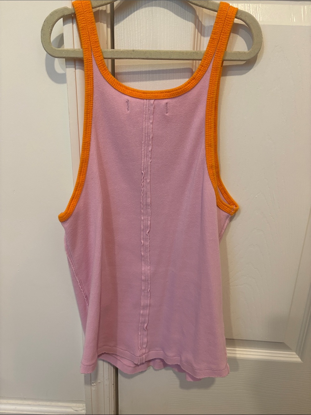 We The Free Pink Ribbed Tank with Orange Trim - Picture 3 of 3